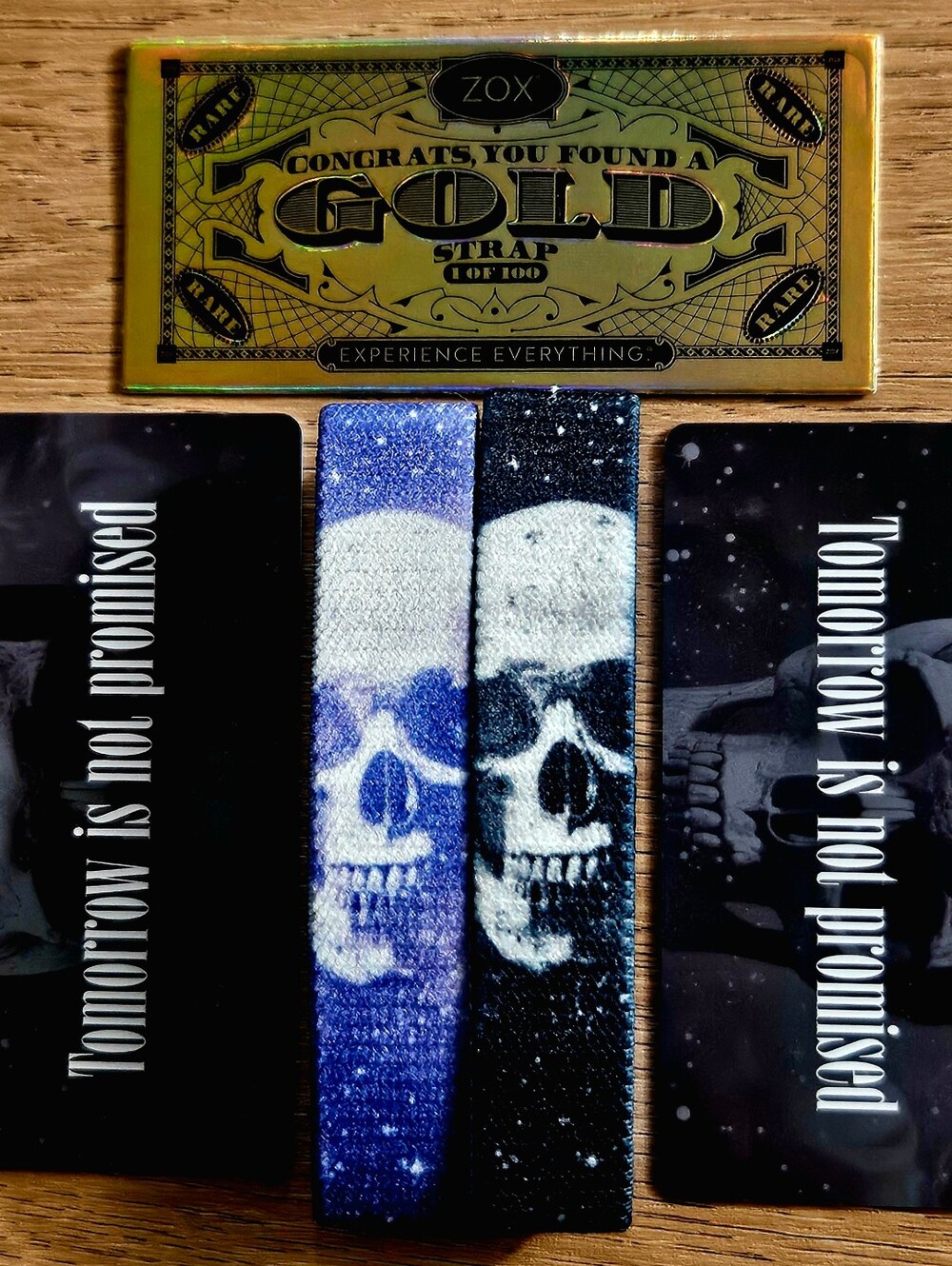 ZOX "TOMORROW IS NOT PROMISED" #66 RARE PURPLE COLOR VARIANT SKULL WRISTBAND SET